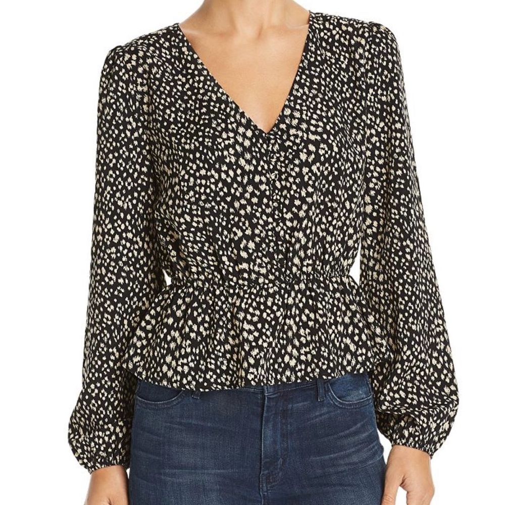Sadie & Sage Printed Peplum Blouse